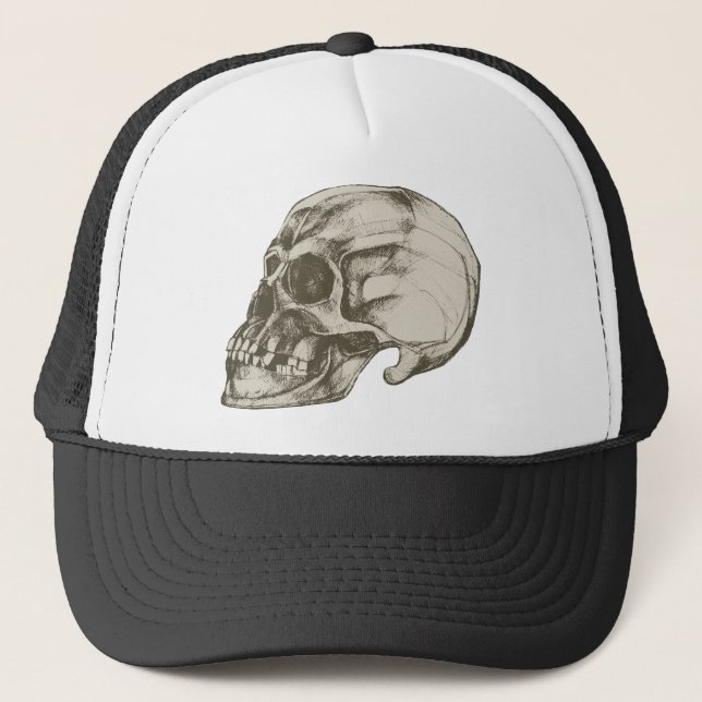 Skull & Bones Halloween Trucker Hat (Front)