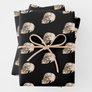 Skull & Bones Halloween Wrapping Paper Sheet