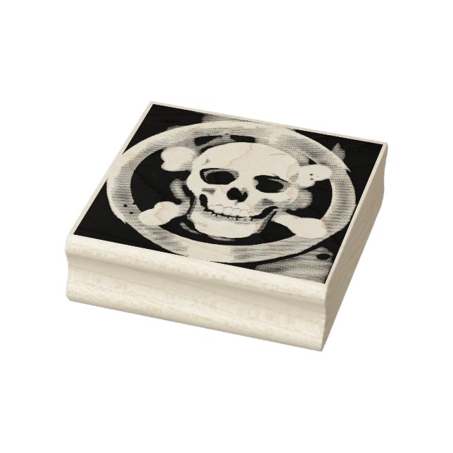 Skull & Bones in a Cannon Barrel Rubber Stamp (Stamp)