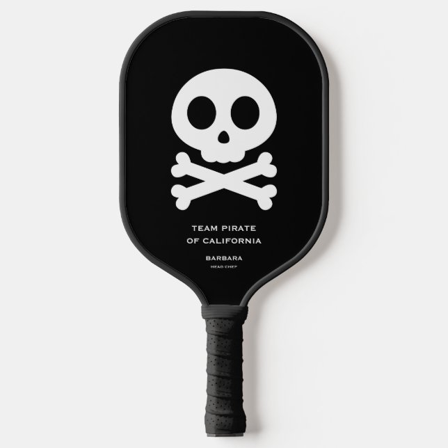 Skull Bones Pickleball Team Family Halloween Paddle (Front)