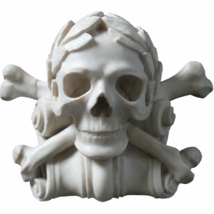 Skull & Bones Pirate Skeleton Sculpture Standing Photo Sculpture