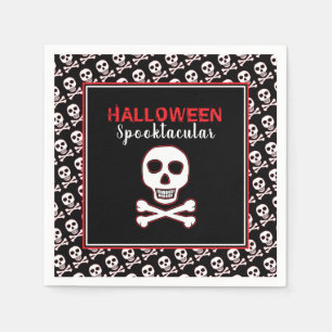 Skull & Bones, Red Halloween Party Napkin
