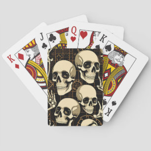 Skull bones skateboard playing cards