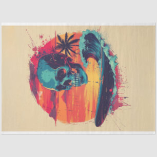 Skull Bones Surf Ride #3 Decoupage Tissue Paper