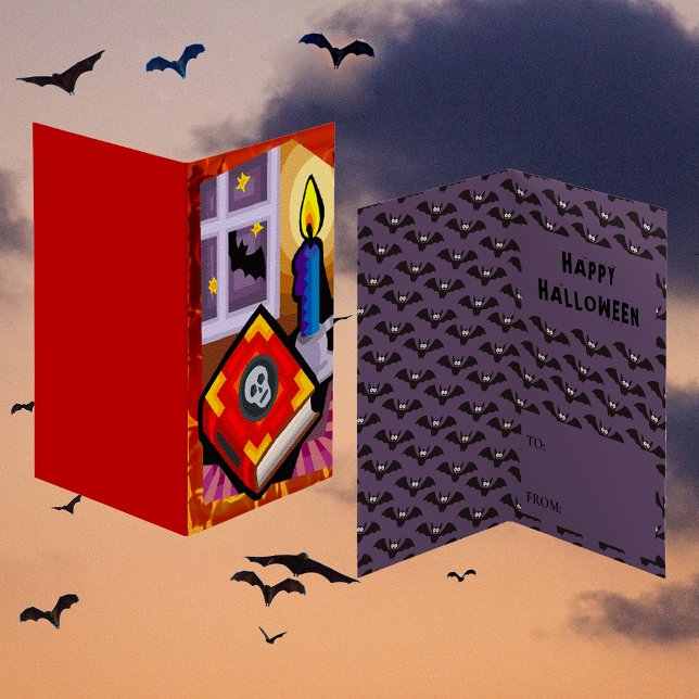 Skull Book Candle Bat Star Classroom Exchange Card (Skull Book Candle Bat Star Classroom Exchange Card)