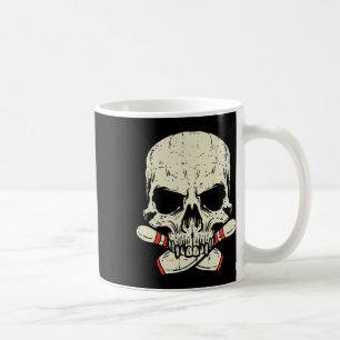 Skull Bowling Pins Skeleton Head Bowler Men Boys K Coffee Mug