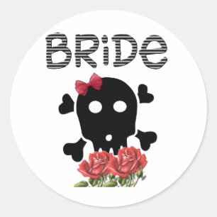Skull Bride Classic Round Sticker
