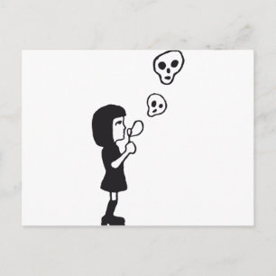 skull bubbles postcard
