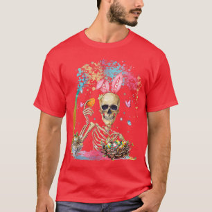 Skull Bunny Ears Rabbit Easter Egg Men Women Kids T-Shirt