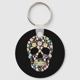 Skull Bunny Easter Egg Easter Day Womens Mens Kids Key Ring