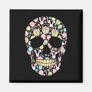 Skull Bunny Easter Egg Easter Day Womens Mens Kids Magnet