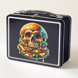 Skull Burger Metal Lunch Box