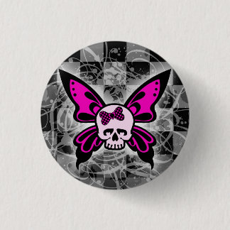 Skull Butterfly Button