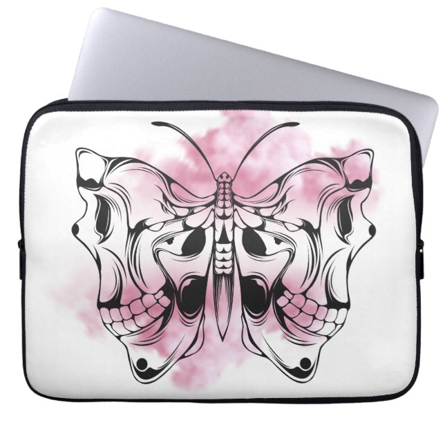 Skull butterfly laptop sleeve (Front)