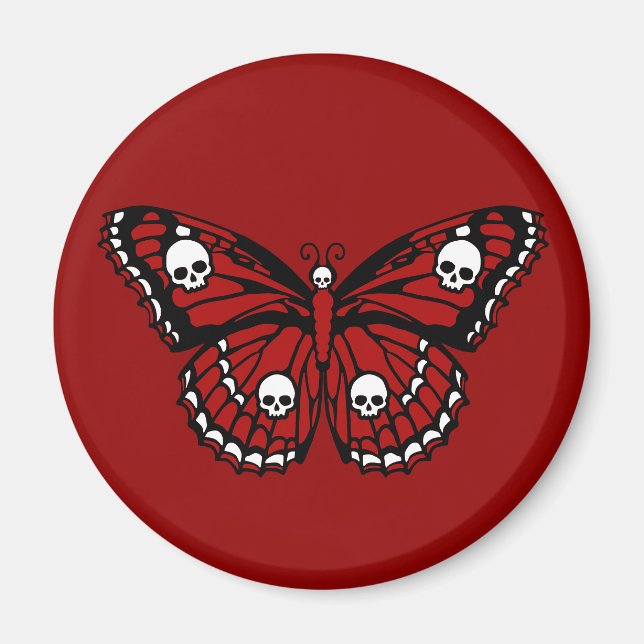 Skull Butterfly Magnet (Front)