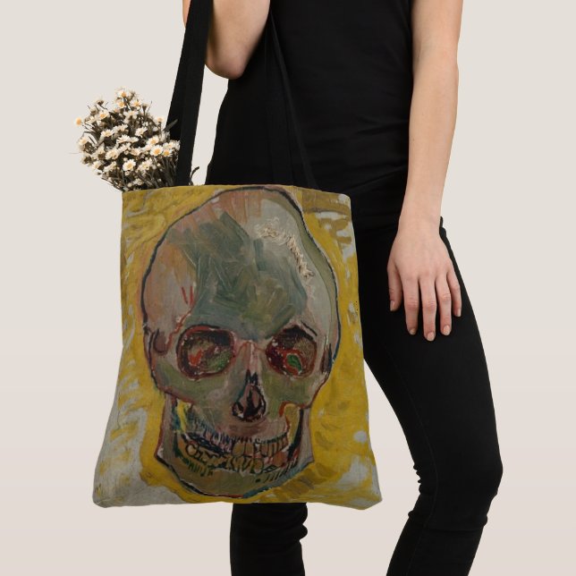Skull by Vincent Van Gogh  Tote Bag (Close Up)