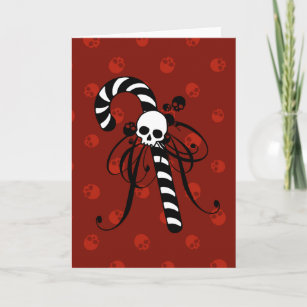 Skull Candy Cane Holiday Card