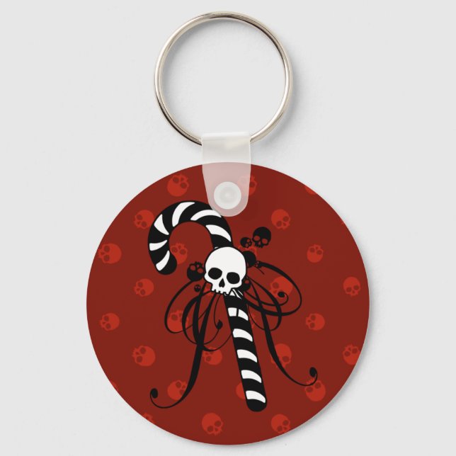 Skull Candy Cane Key Ring (Front)
