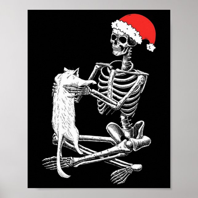 Skull Cat Christmas  Poster (Front)