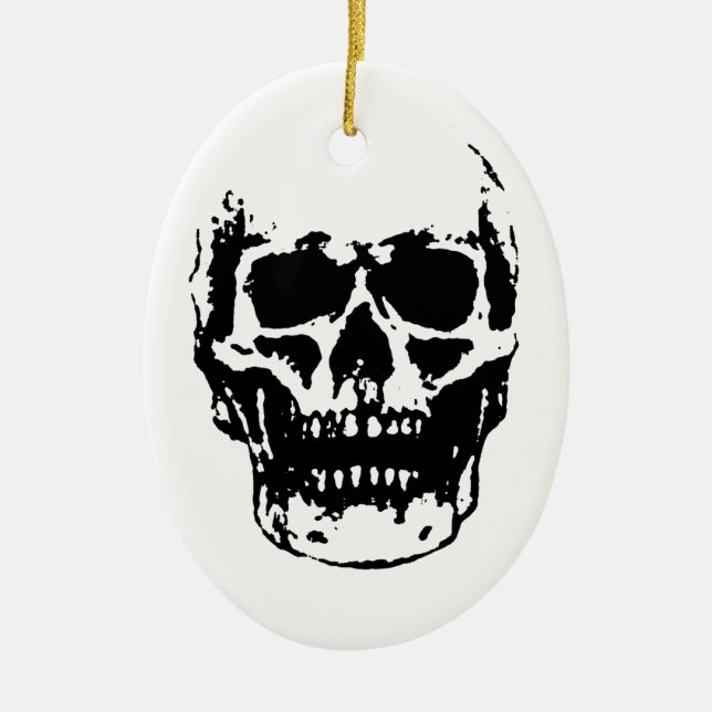 Skull Ceramic Tree Decoration (Front)