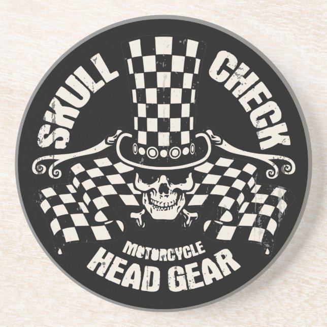 Skull Check Head Gear Coaster (Front)