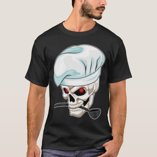 Skull Chef Cooking spoon T-Shirt (Front)