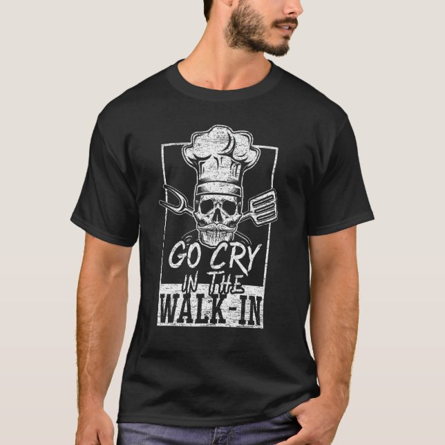 Skull Chef distressed cook T-Shirt (Front)