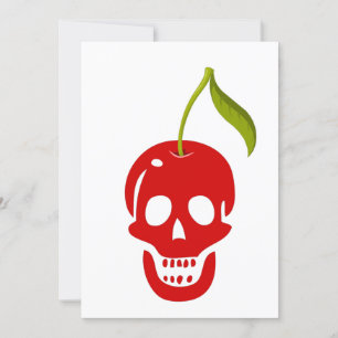 skull cherry skeleton halloween gothic invitation