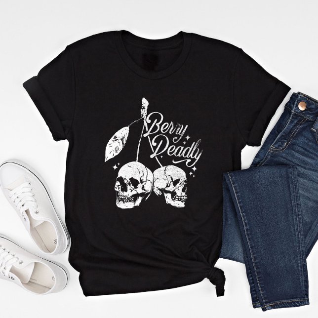 Skull Cherry Spooky and Sweet Gothic Halloween T-Shirt (Creator Uploaded)