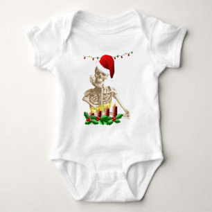 skull christmas baby bodysuit