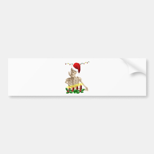 skull christmas bumper sticker (Front)