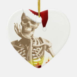 skull christmas ceramic tree decoration