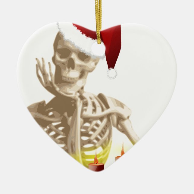 skull christmas ceramic tree decoration (Front)