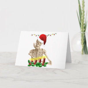 skull christmas holiday card
