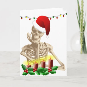 skull christmas holiday card