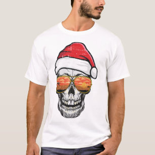Skull Christmas In July Beach Tropical Summer Vaca T-Shirt