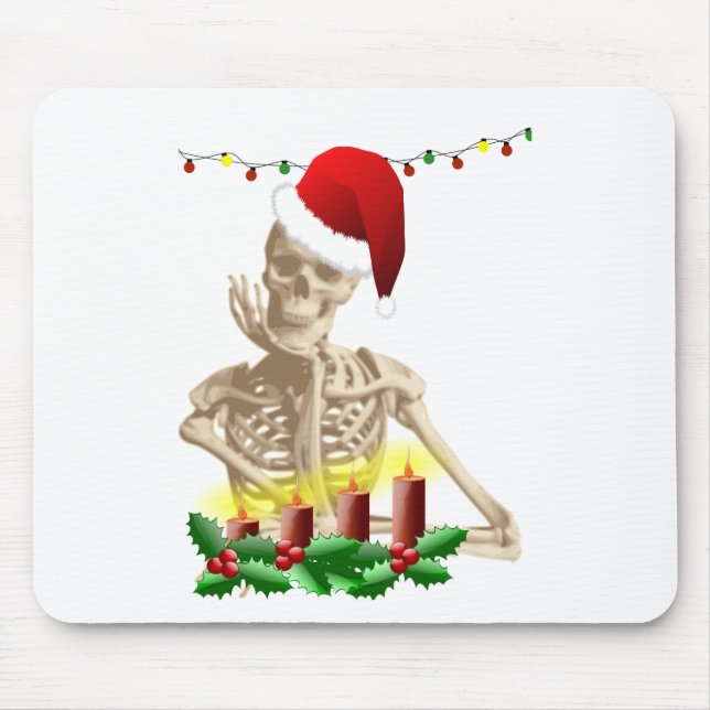 skull christmas mouse pad (Front)