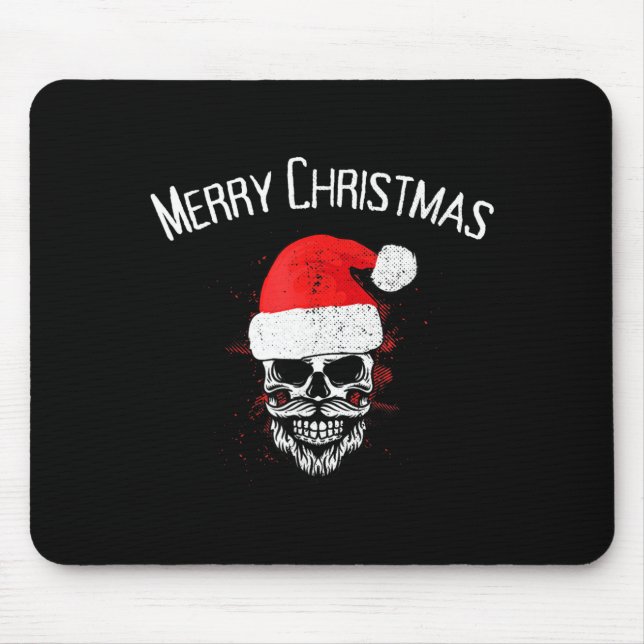 Skull Christmas Santa - Creepy Christmas  Mouse Pad (Front)