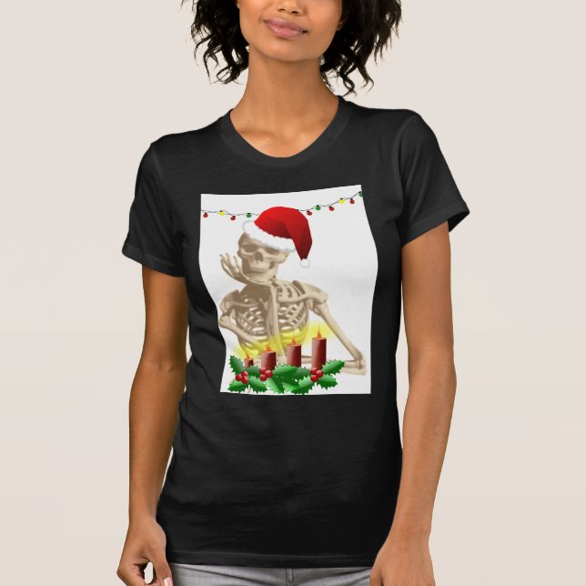 skull christmas T-Shirt (Front)