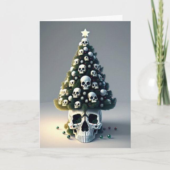 Skull Christmas Tree Card (Front)