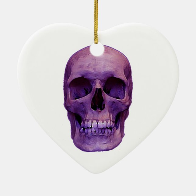 Skull Christmas Tree Heart Ornament (Back)