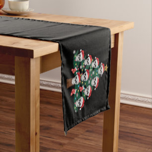 Skull Christmas Tree Pajama Cool Skeleton Santa Short Table Runner
