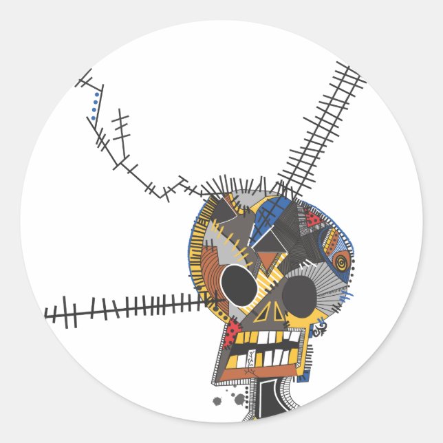 Skull Classic Round Sticker (Front)