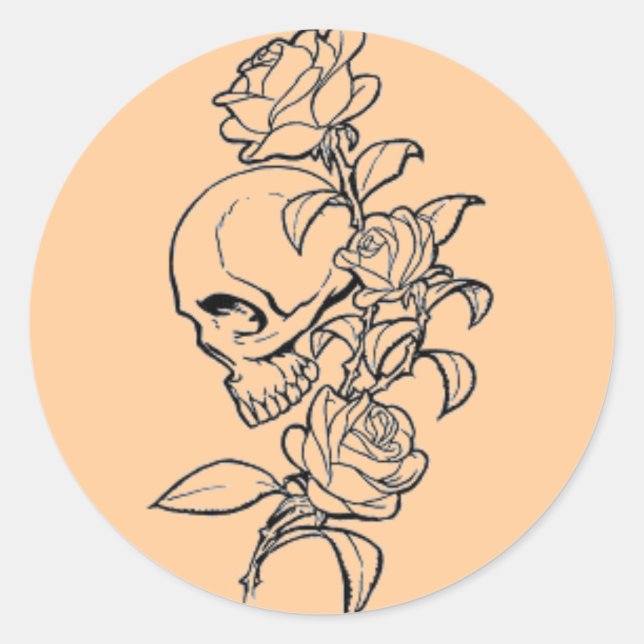 SKULL CLASSIC ROUND STICKER (Front)