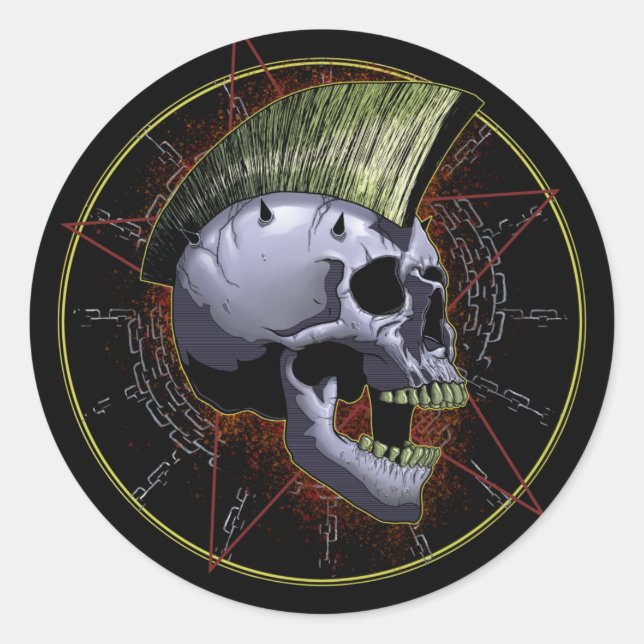 Skull Classic Round Sticker (Front)