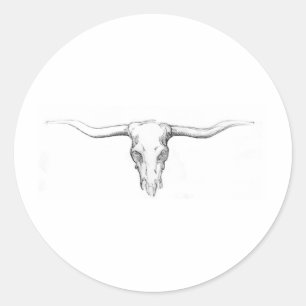 skull classic round sticker