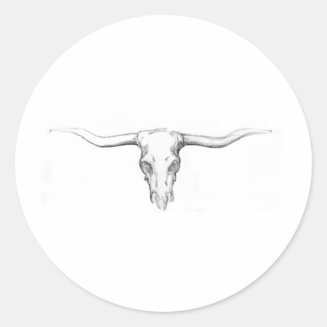 skull classic round sticker (Front)