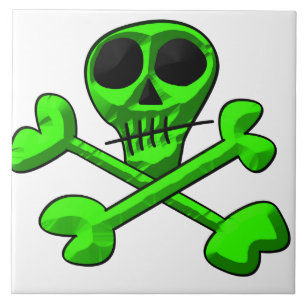 skull classic round sticker ceramic tile