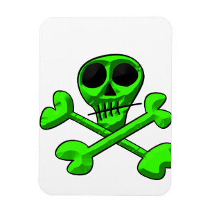 skull classic round sticker magnet