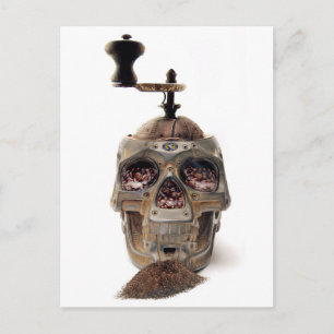 Skull Coffee Grinder Postcard